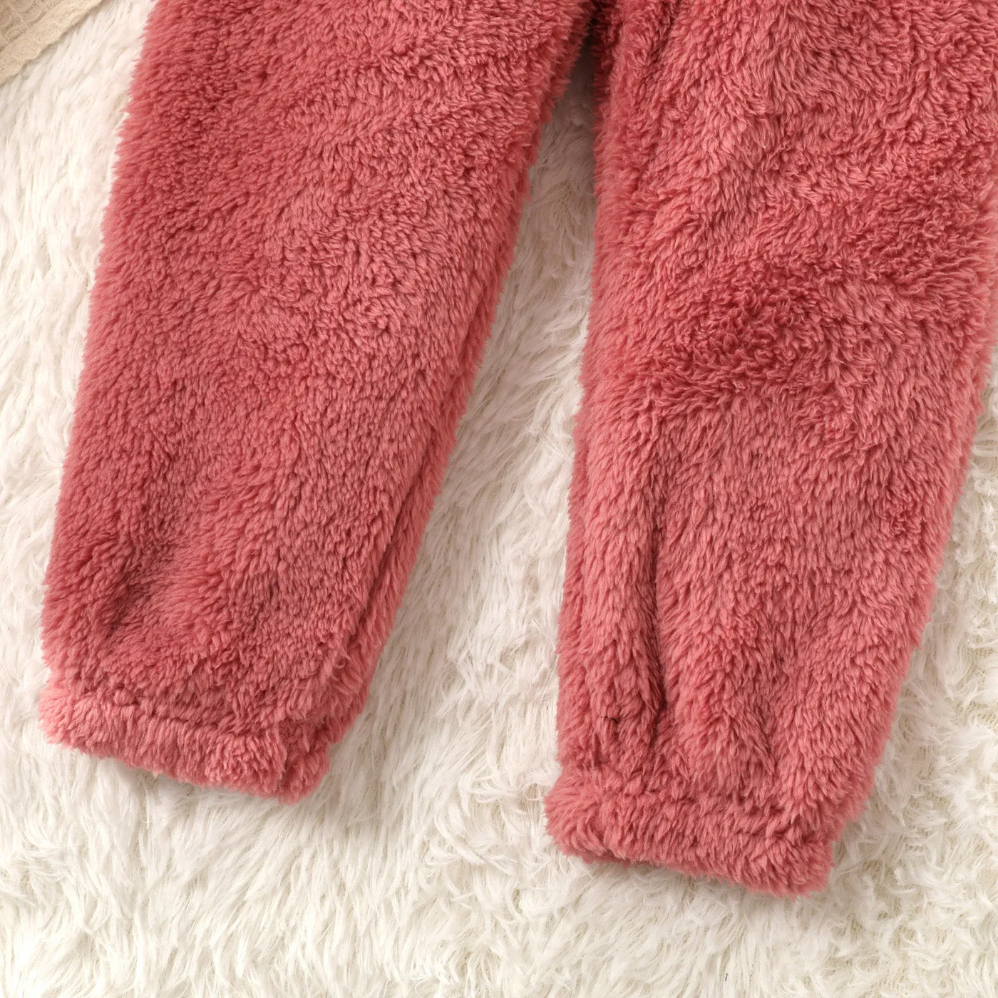 2-piece Toddler Girl Fuzzy Hoodie Sweatshirt and Pants Set