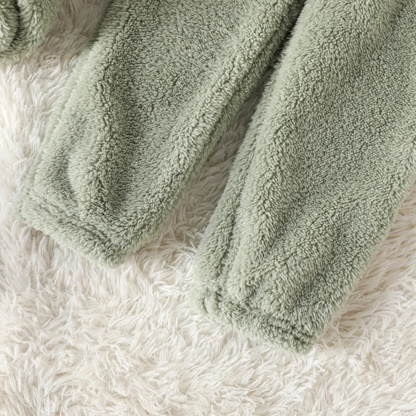 2-piece Toddler Girl Fuzzy Hoodie Sweatshirt and Pants Set