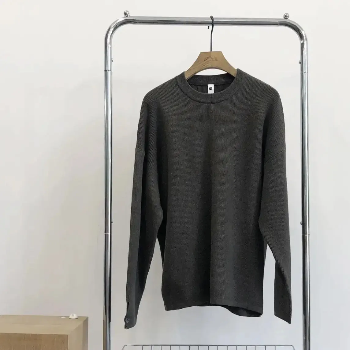 ADVBRIDGE Autumn Mens Round Neck Sweater Winter Warm Solid Color Loose Casual Pullover Sweaters Men Clothing Thick Collar Knitwear D77