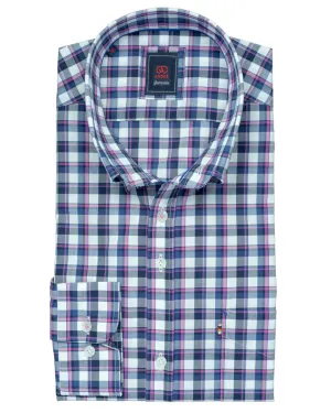 Andre 'Sheelin' Casual Shirt - Navy / Pink / Orchid