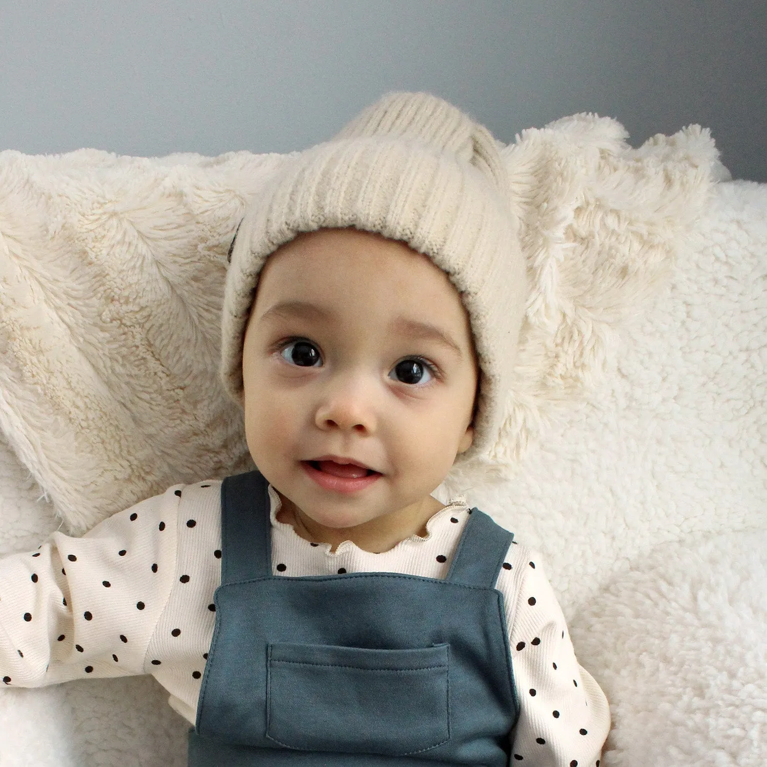 Baby Polka Dot Lightweight Ribbed Pajamas | Scalloped Cuffs