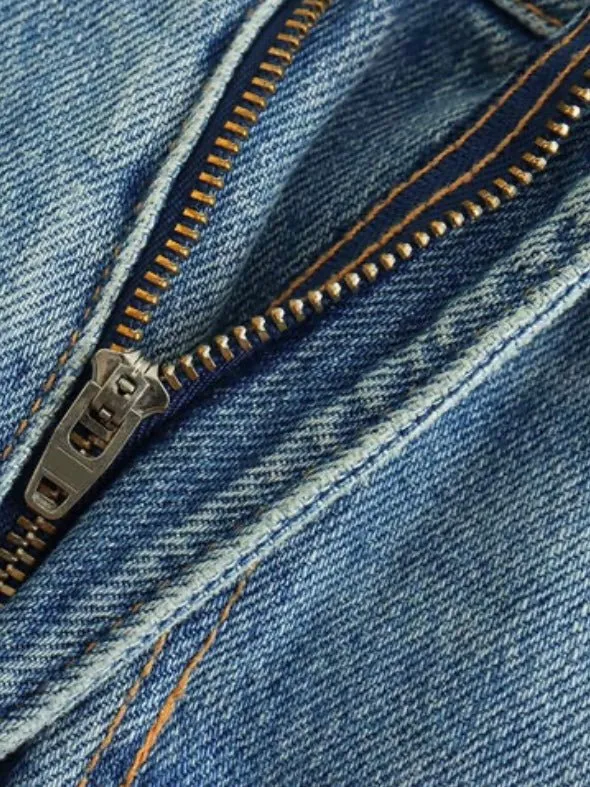 Blue barrel jeans