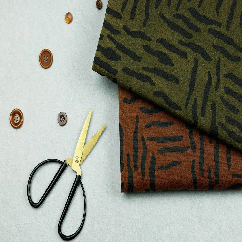 Brown Zebra Oilskin Jacket Fabric