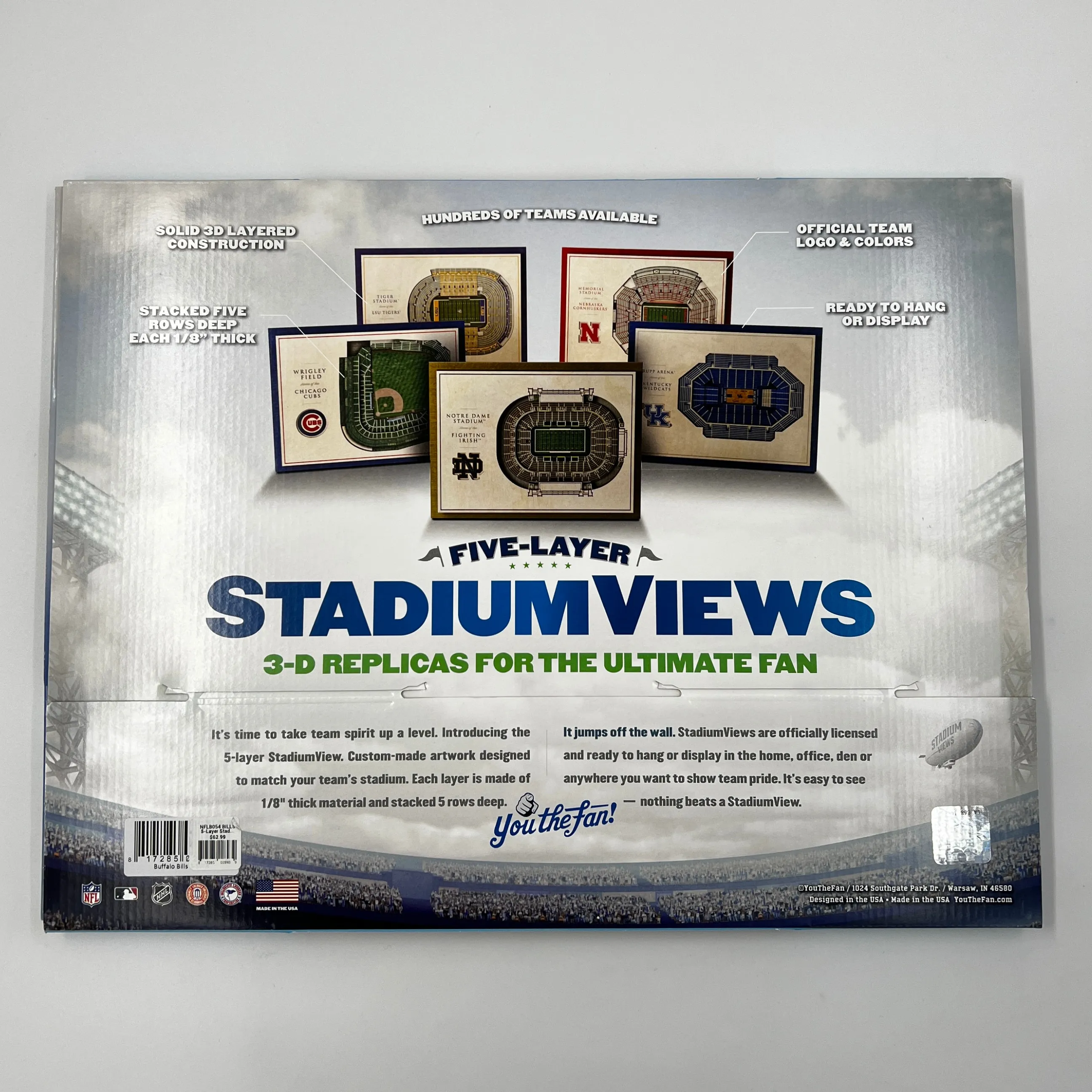 Buffalo Bills 3D Stadium Wood Wall Art