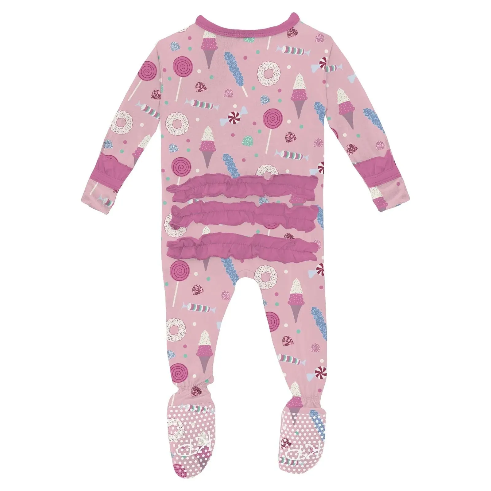 Cake Pop Candy Dreams Ruffle Footie Zipper