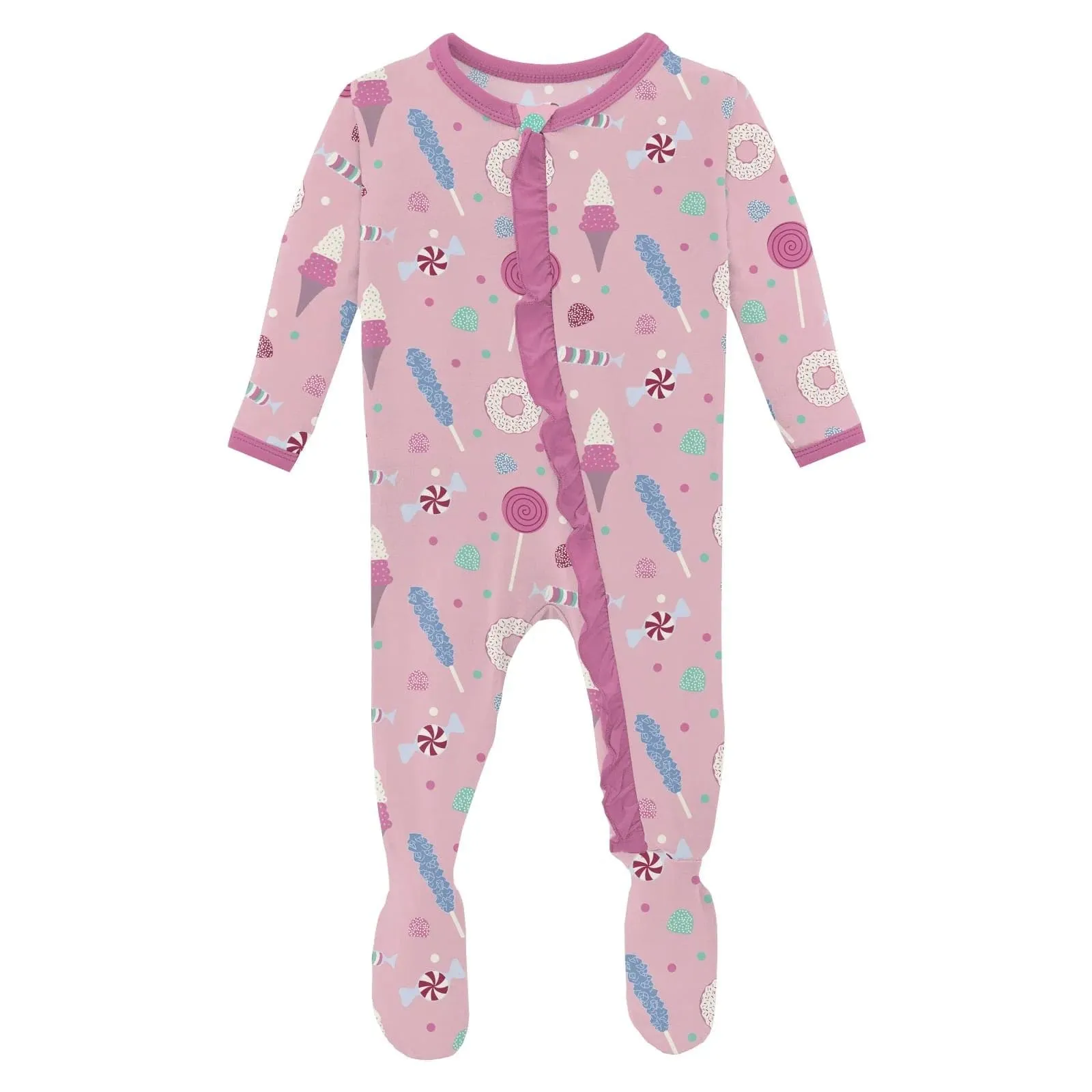 Cake Pop Candy Dreams Ruffle Footie Zipper