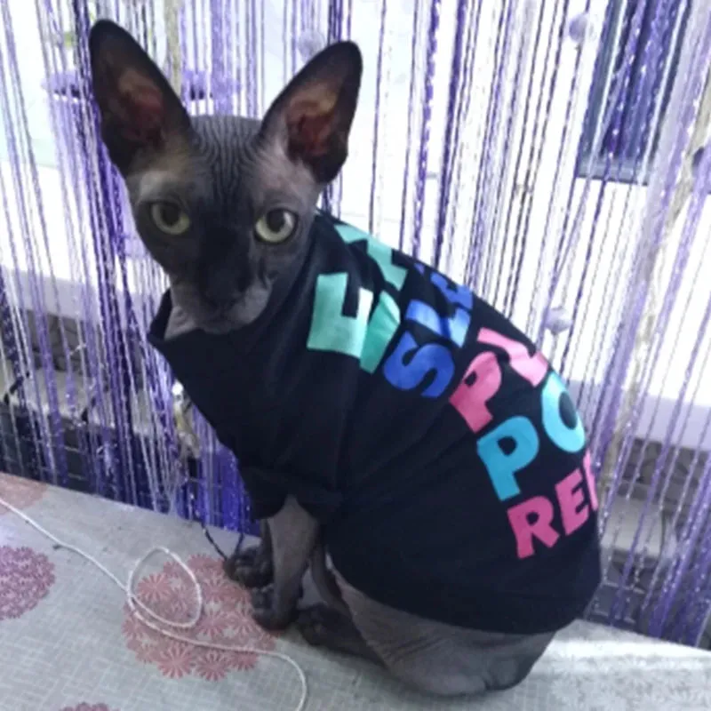 Classic Sphynx Cat T-Shirt | Spring and Autumn Pet Clothes for Cats | Gotas Katten Kedi Vest | Dog Mascotas Clothing | Vetement Chat | Alo Trendy