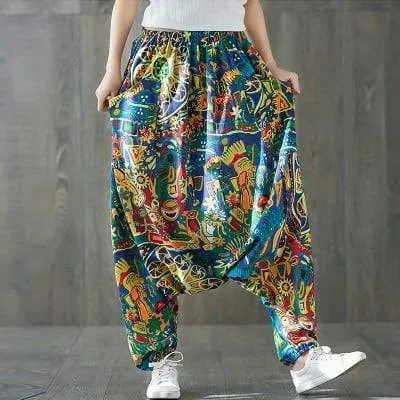 Colorful Plus Size Cotton Harem Pants