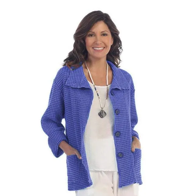 Focus Fashion Waffle Jacket in Violet - C602-VIO - Size L Only!