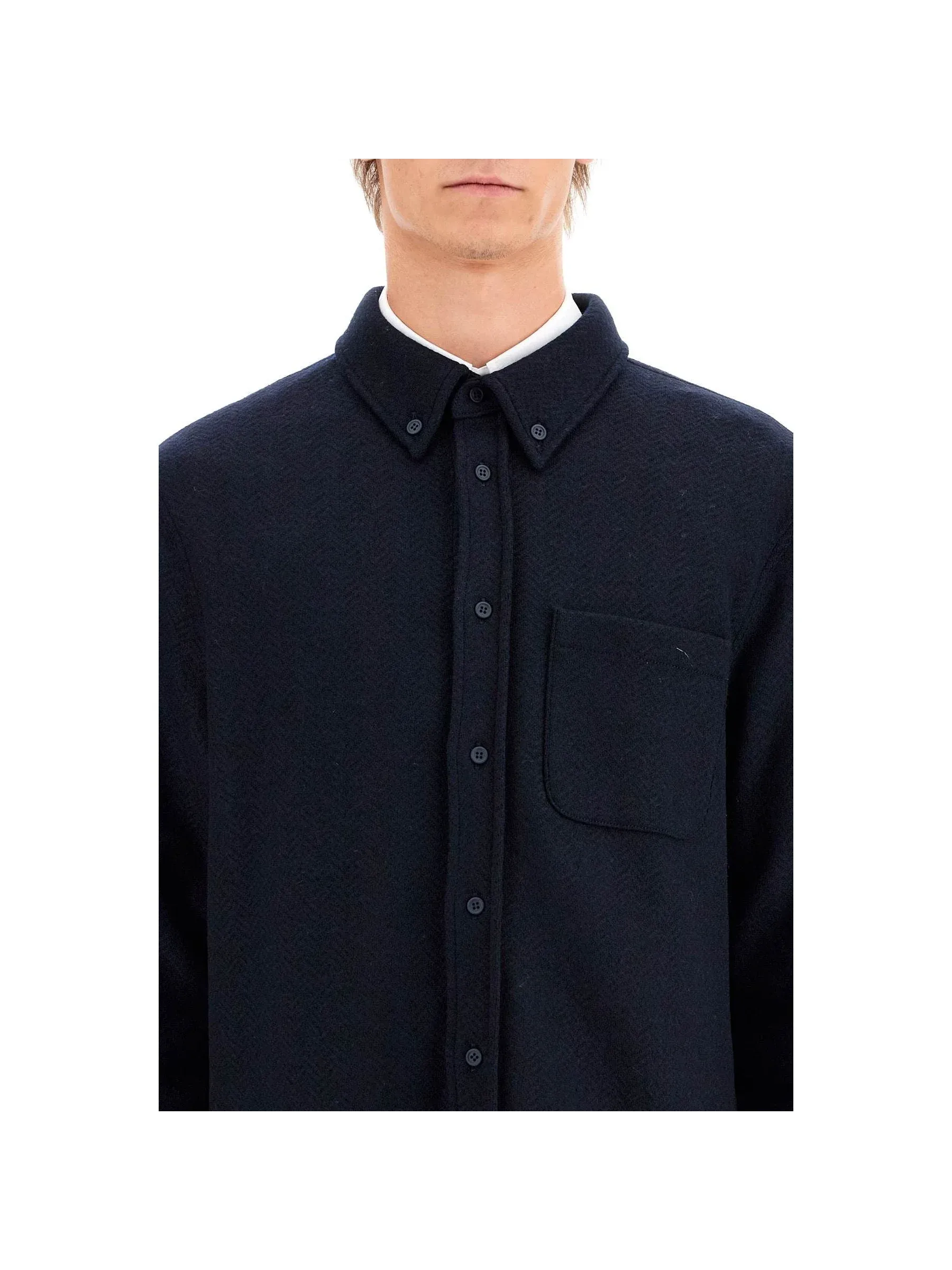 Herringbone Wool Overshirt