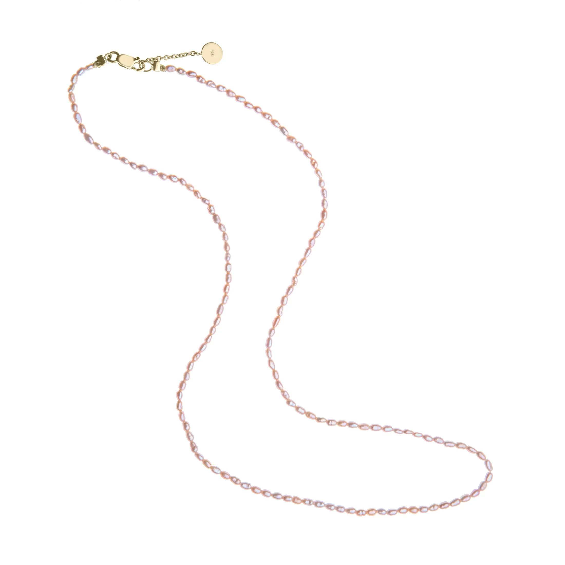 JW x House of Harris Rice Pearl Necklace in 10k Gold