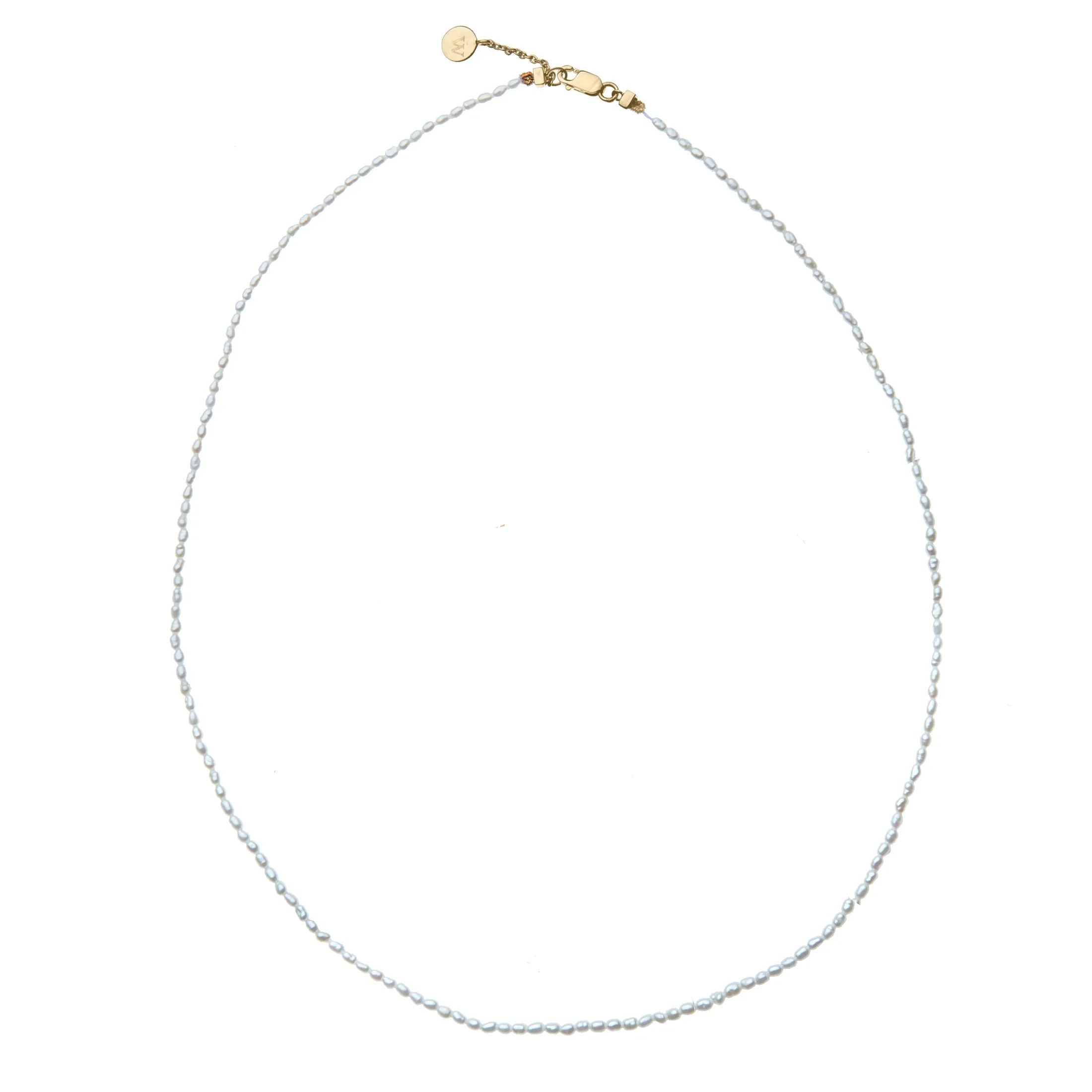 JW x House of Harris Rice Pearl Necklace in 10k Gold