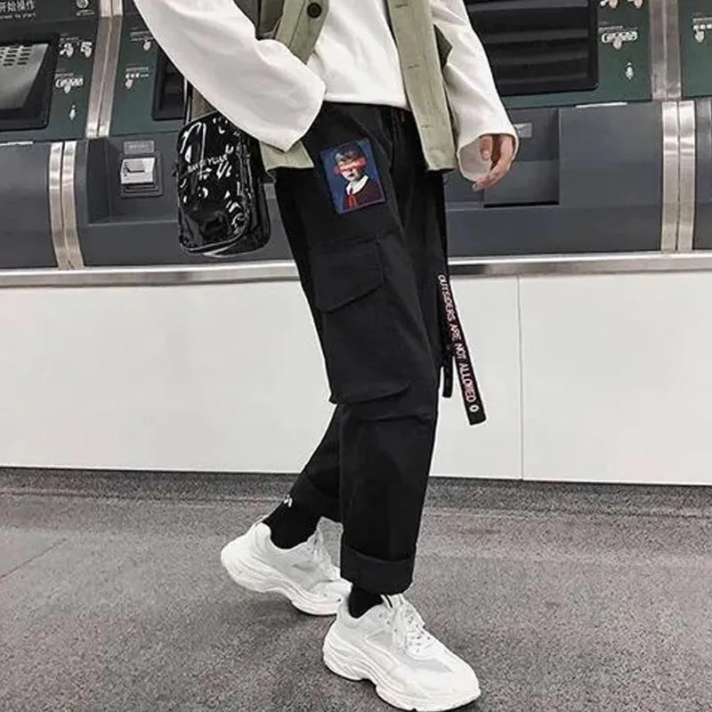 Korean Pants Pink Cargo