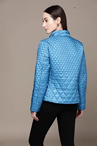 Label RITU KUMAR Blue Solid Puffer Jacket
