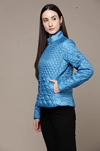 Label RITU KUMAR Blue Solid Puffer Jacket