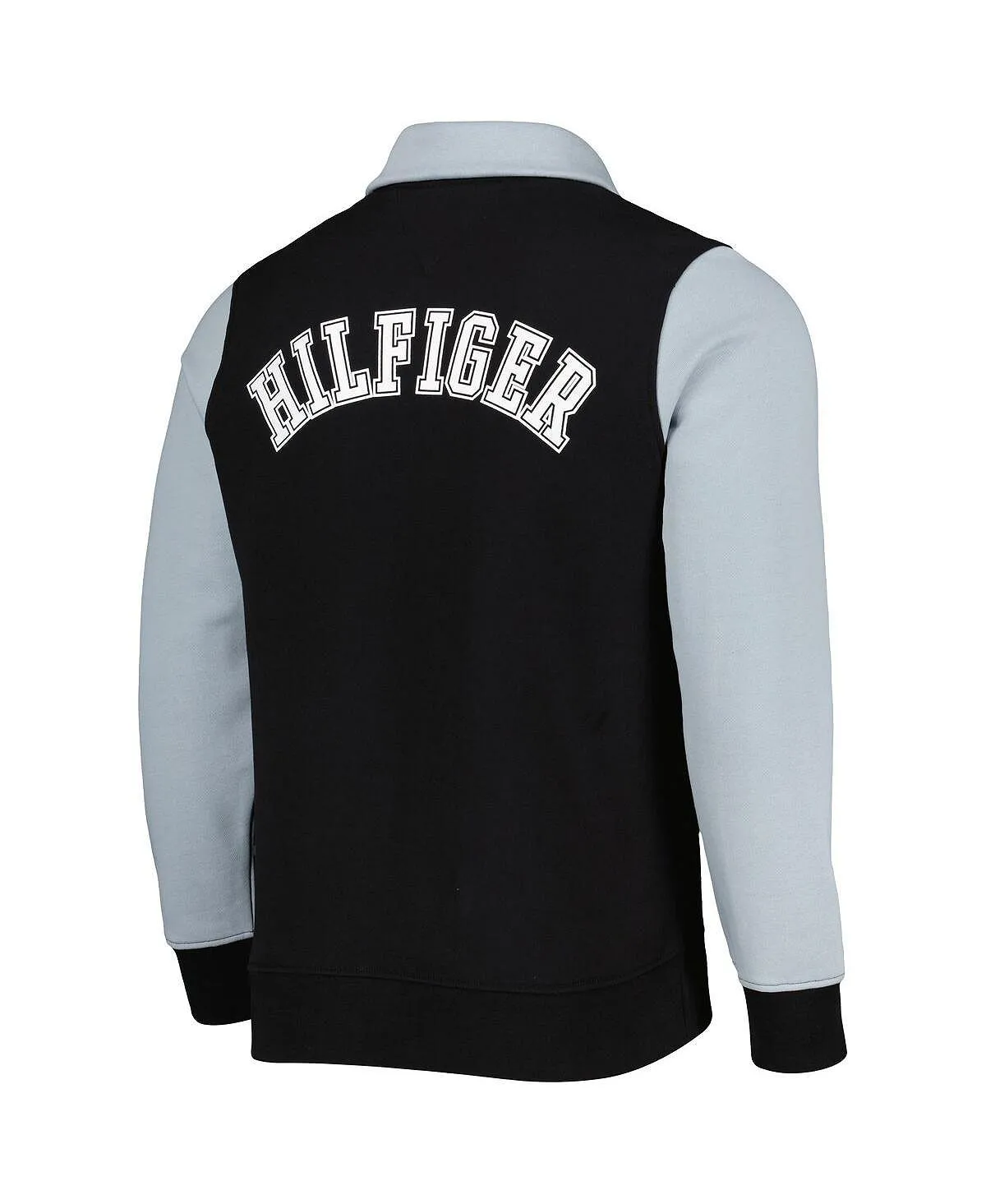 Las Vegas Raiders Aiden Tommy Hilfiger Men's Black Silver Quarter Zip T-Shirt