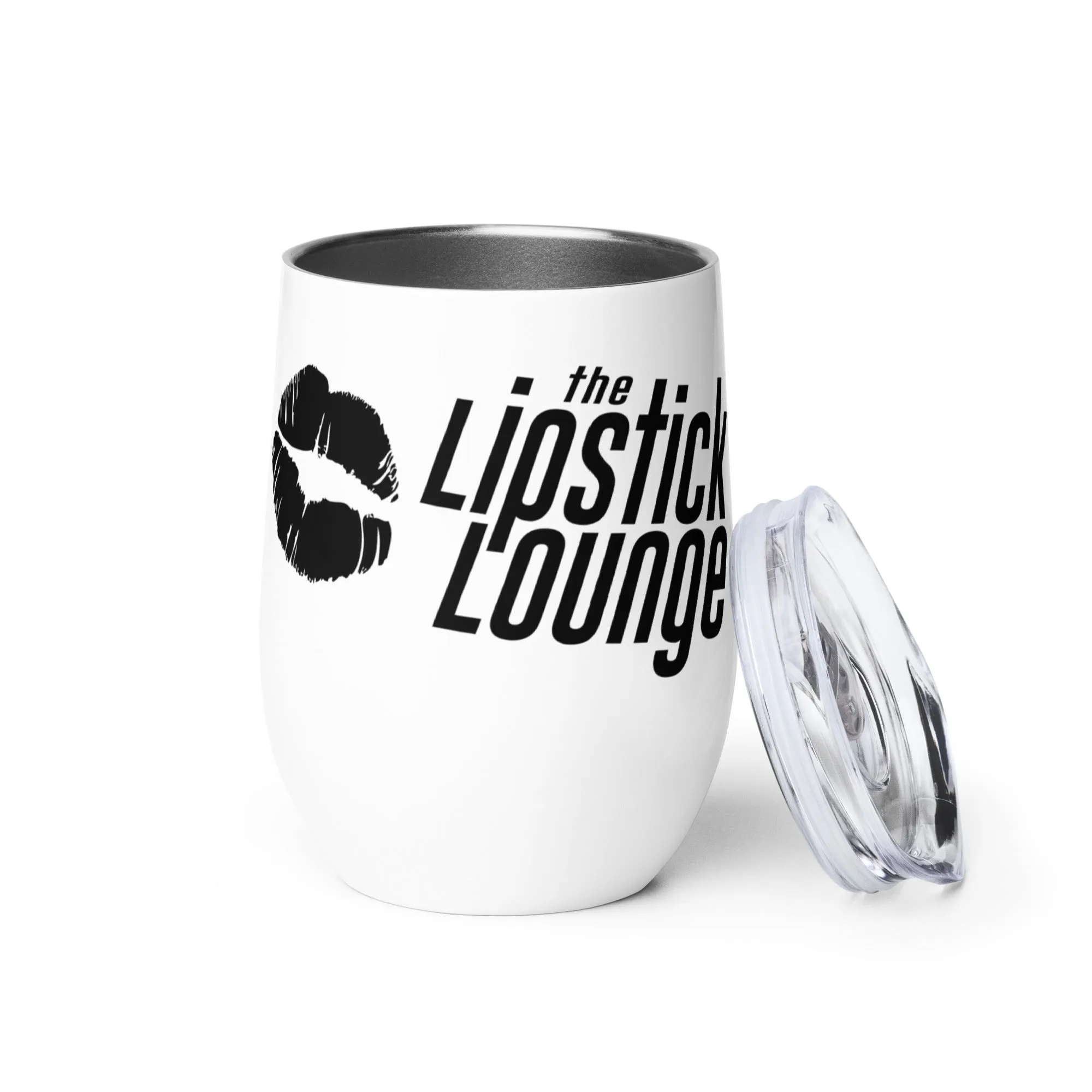 Lipstick Lounge Black Logo Wine Tumbler