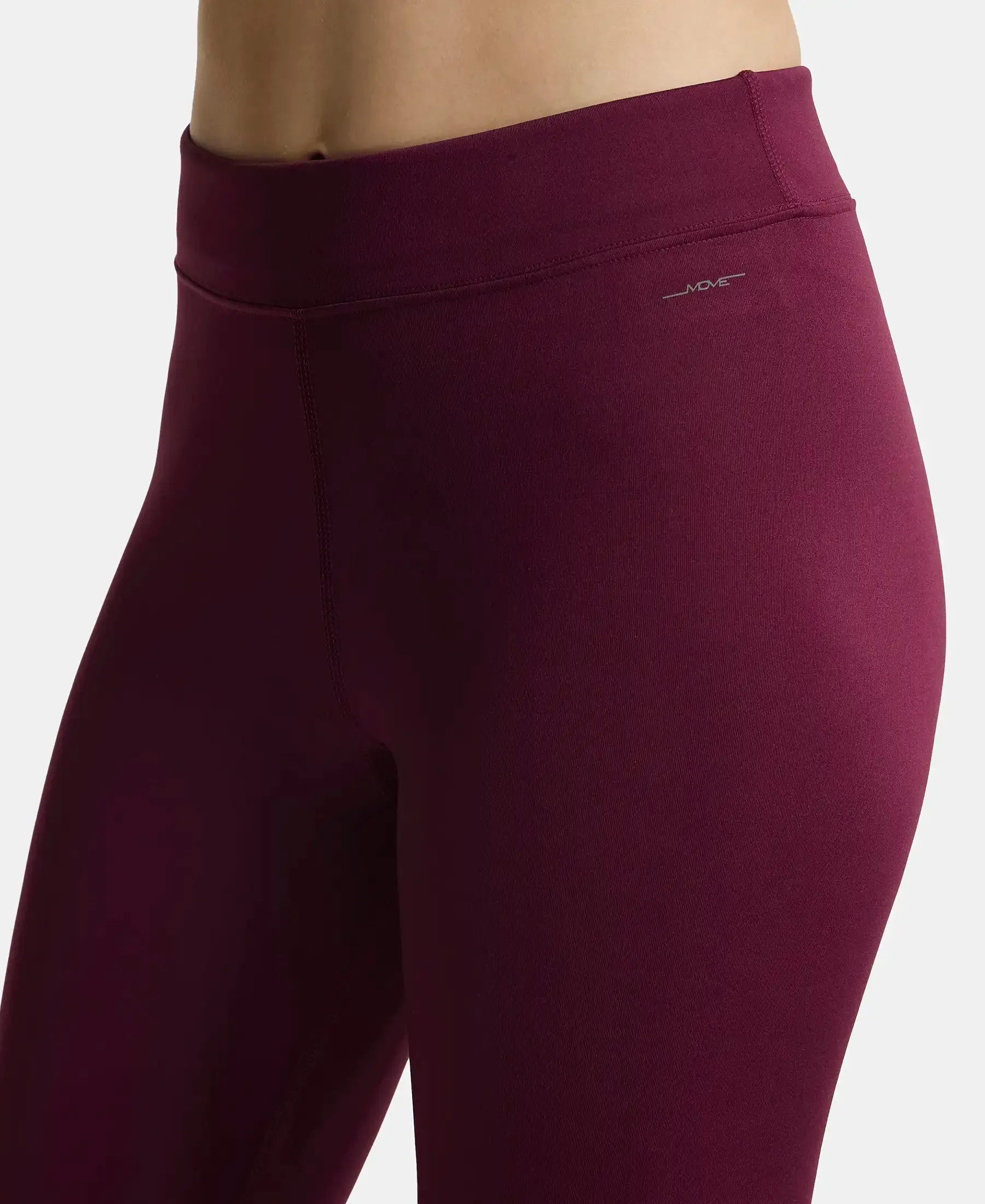 Microfiber Elastane Stretch Performance Leggings with Broad Waistband - Wine Tasting