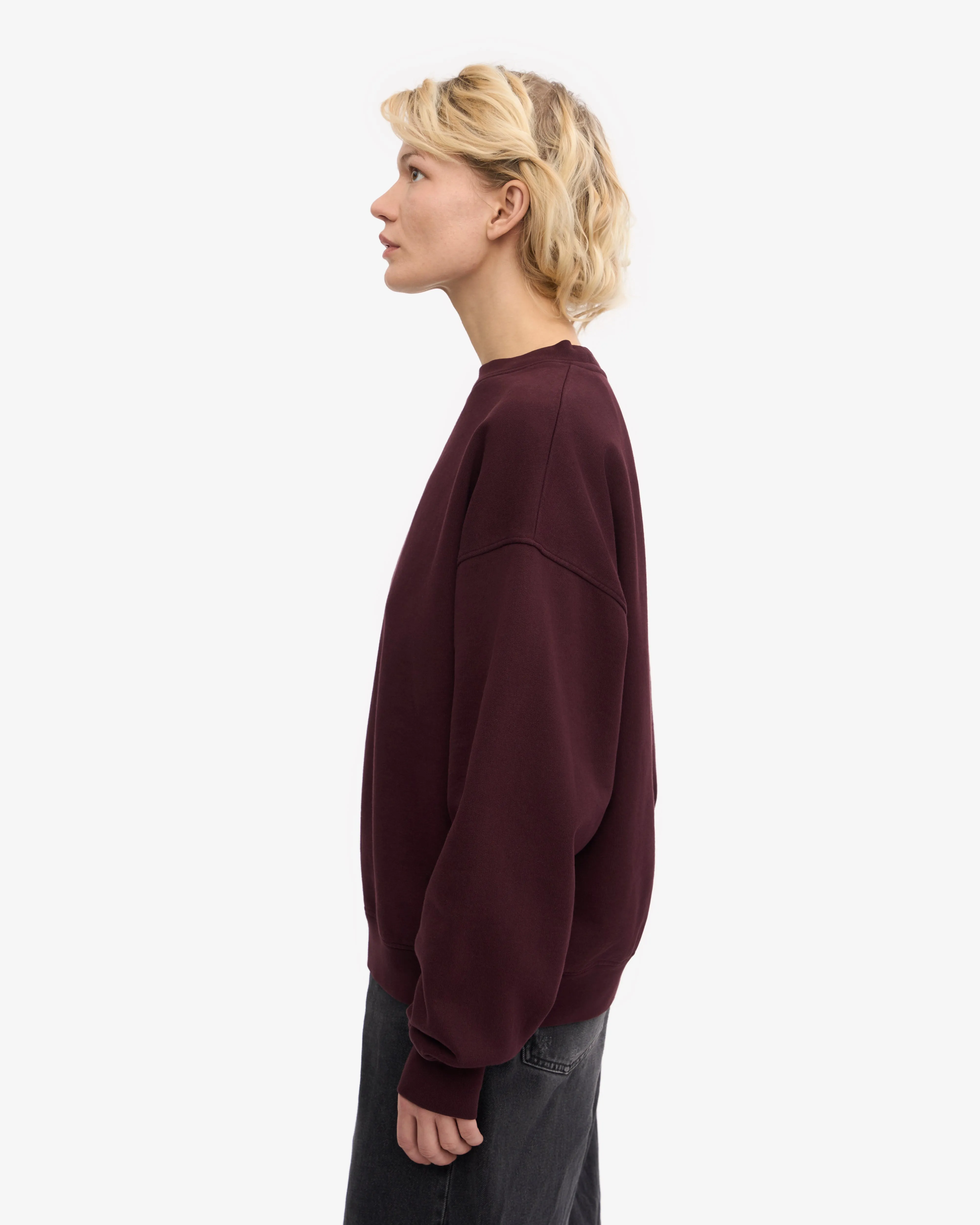 Organic Oversized Crew - Oxblood Red