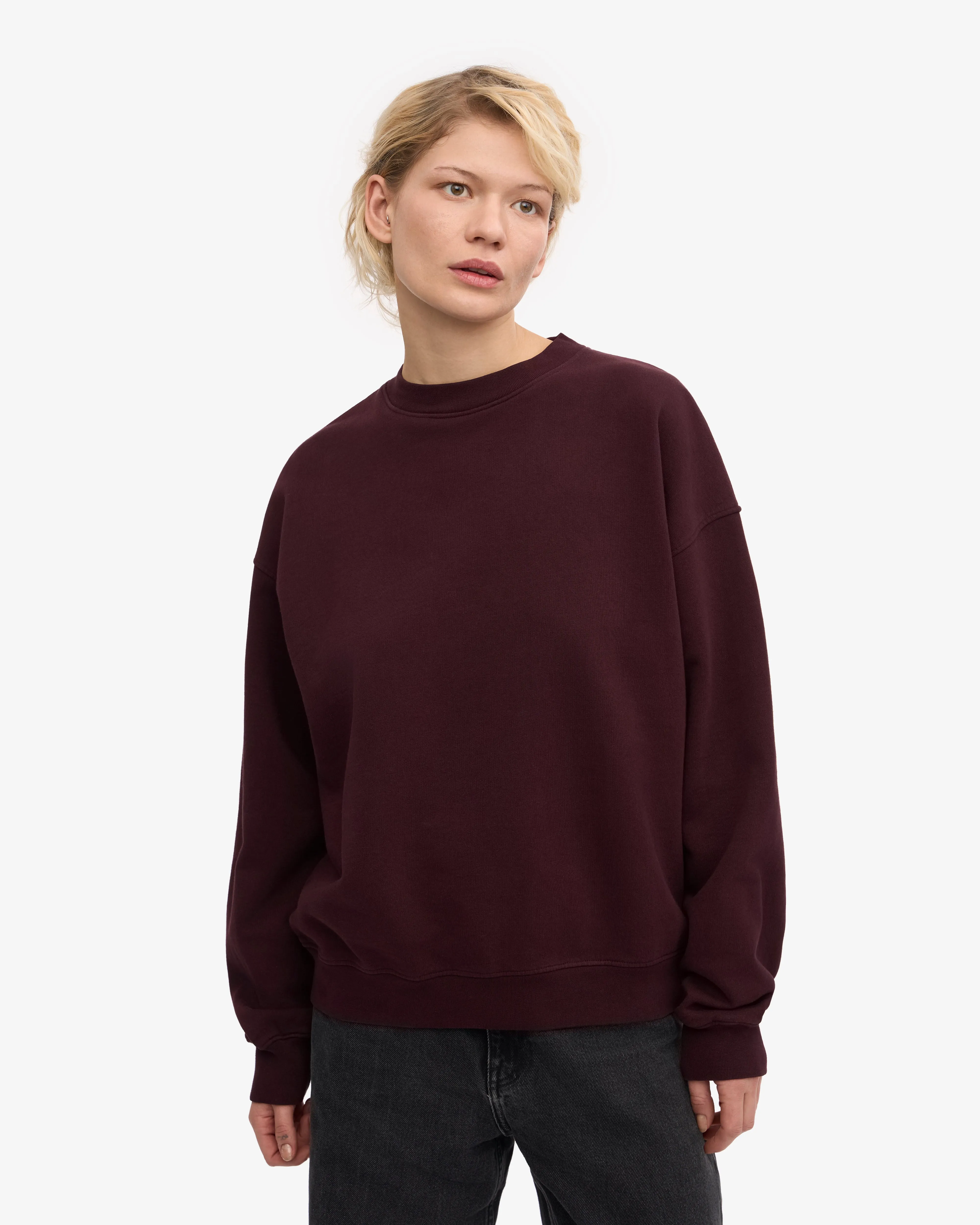 Organic Oversized Crew - Oxblood Red