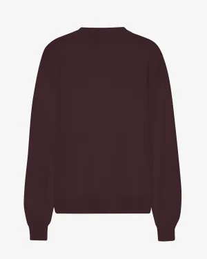 Organic Oversized Crew - Oxblood Red
