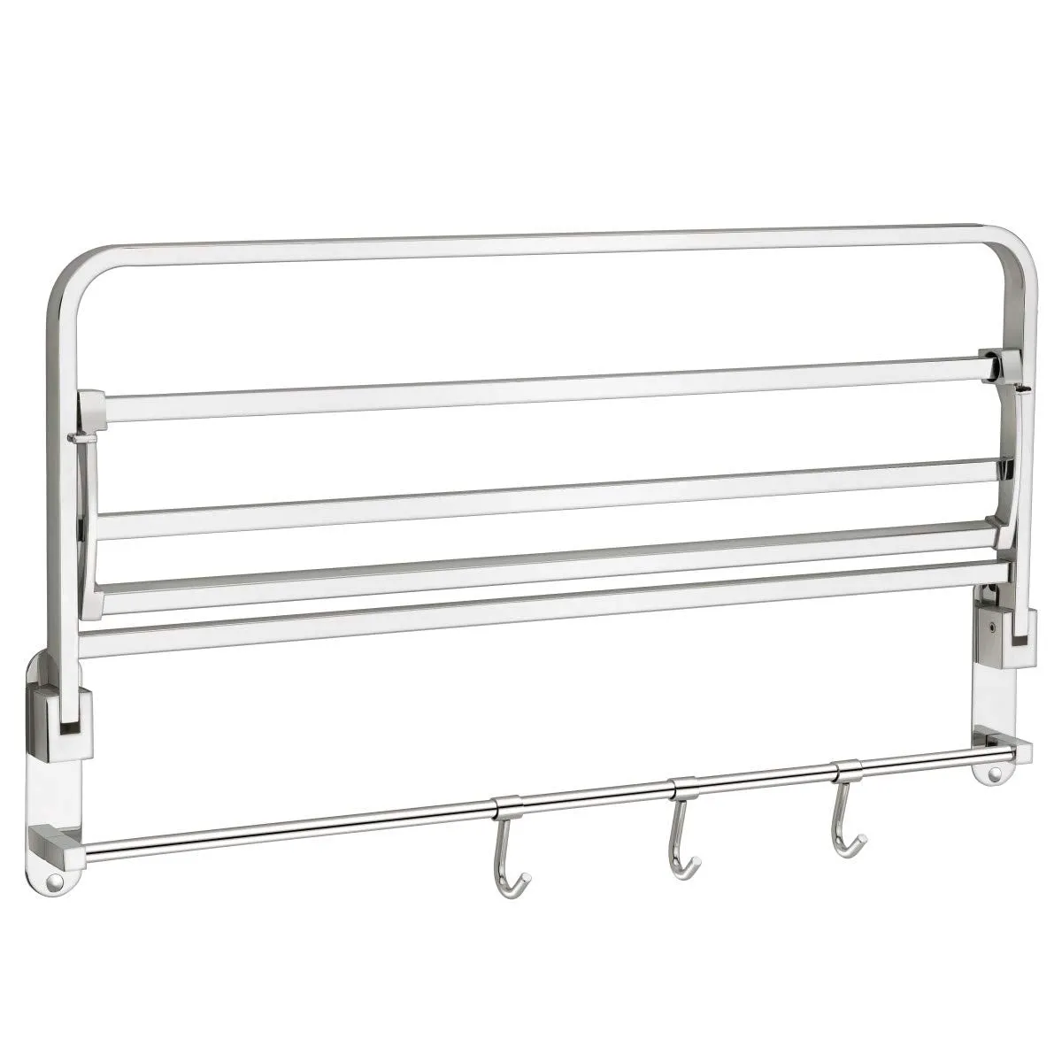 Plantex Classic Stainless Steel Folding Towel Rack for Bathroom | Towel Stand | Towel Hanger | Bathroom Accessories (24 Inch-Chrome)