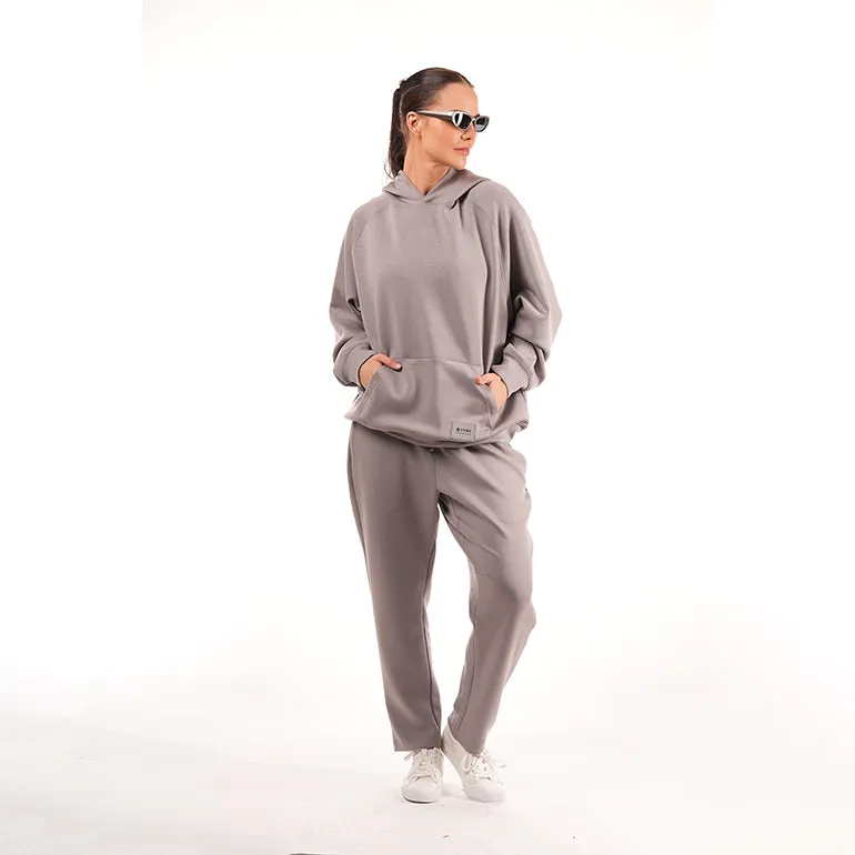 Premium Straight Pants For Women - Steel Grey