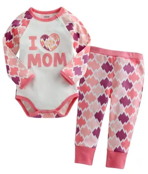 "I love mom" Bodysuit & Pants Set