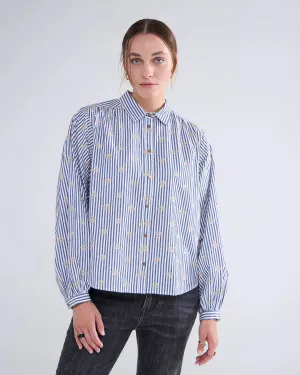 Scattered Embrostripe Blouse with in Mist