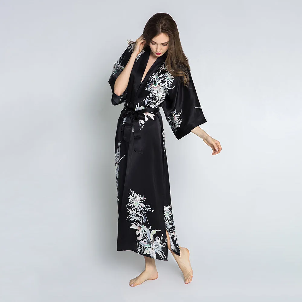 Silk Yuri Long Kimono Robe