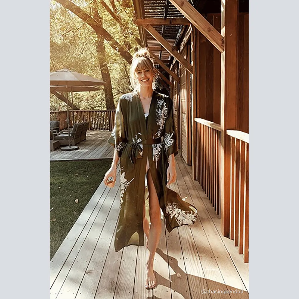 Silk Yuri Long Kimono Robe