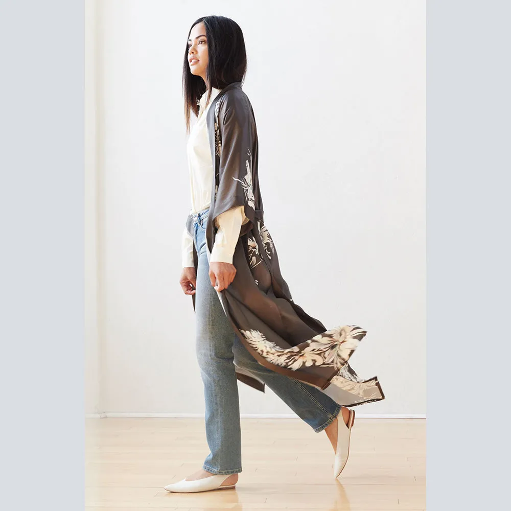 Silk Yuri Long Kimono Robe