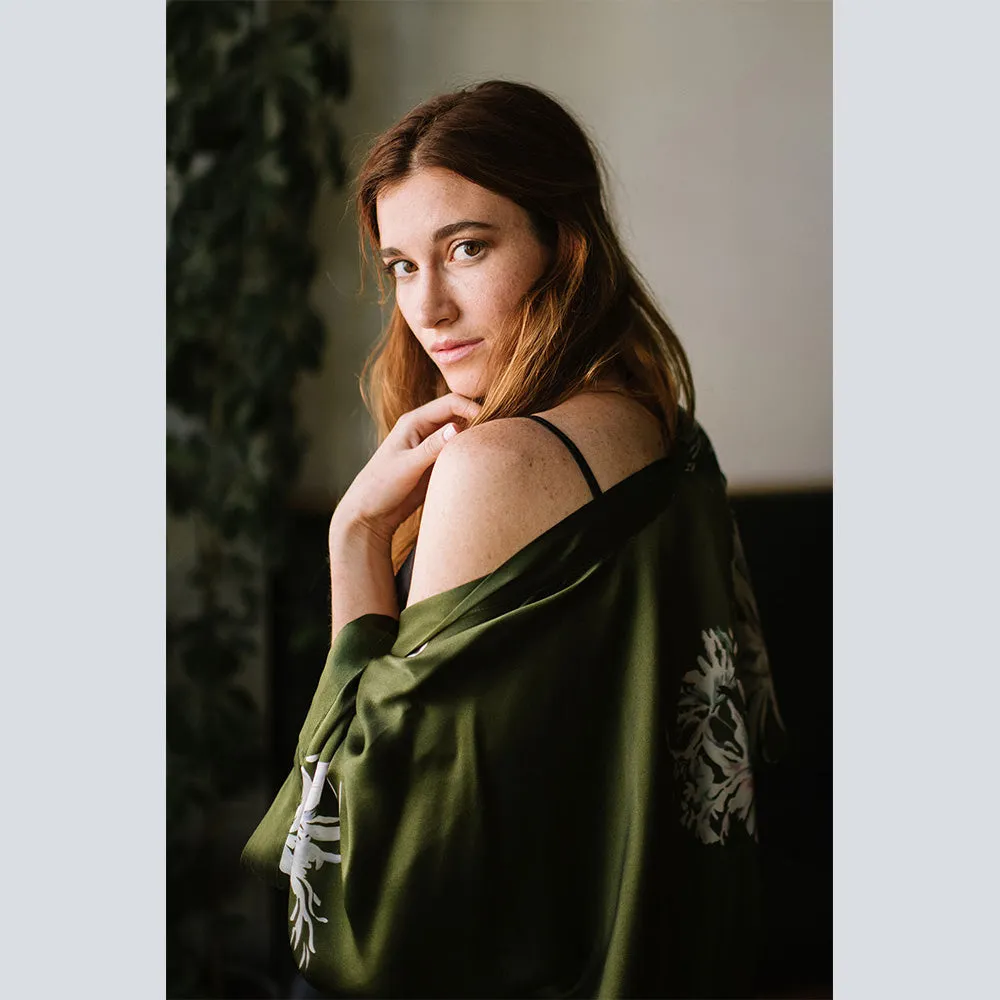 Silk Yuri Long Kimono Robe