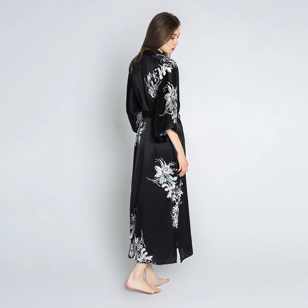 Silk Yuri Long Kimono Robe