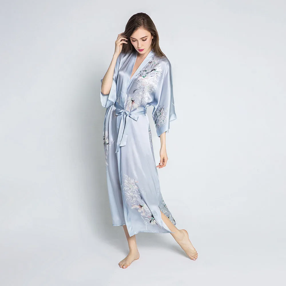 Silk Yuri Long Kimono Robe