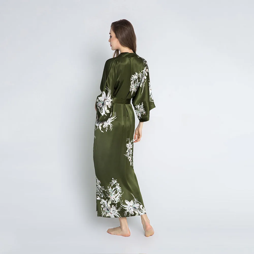 Silk Yuri Long Kimono Robe