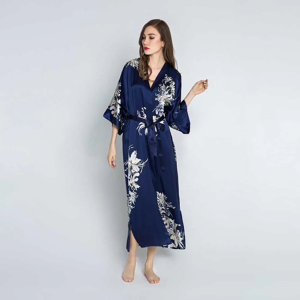 Silk Yuri Long Kimono Robe