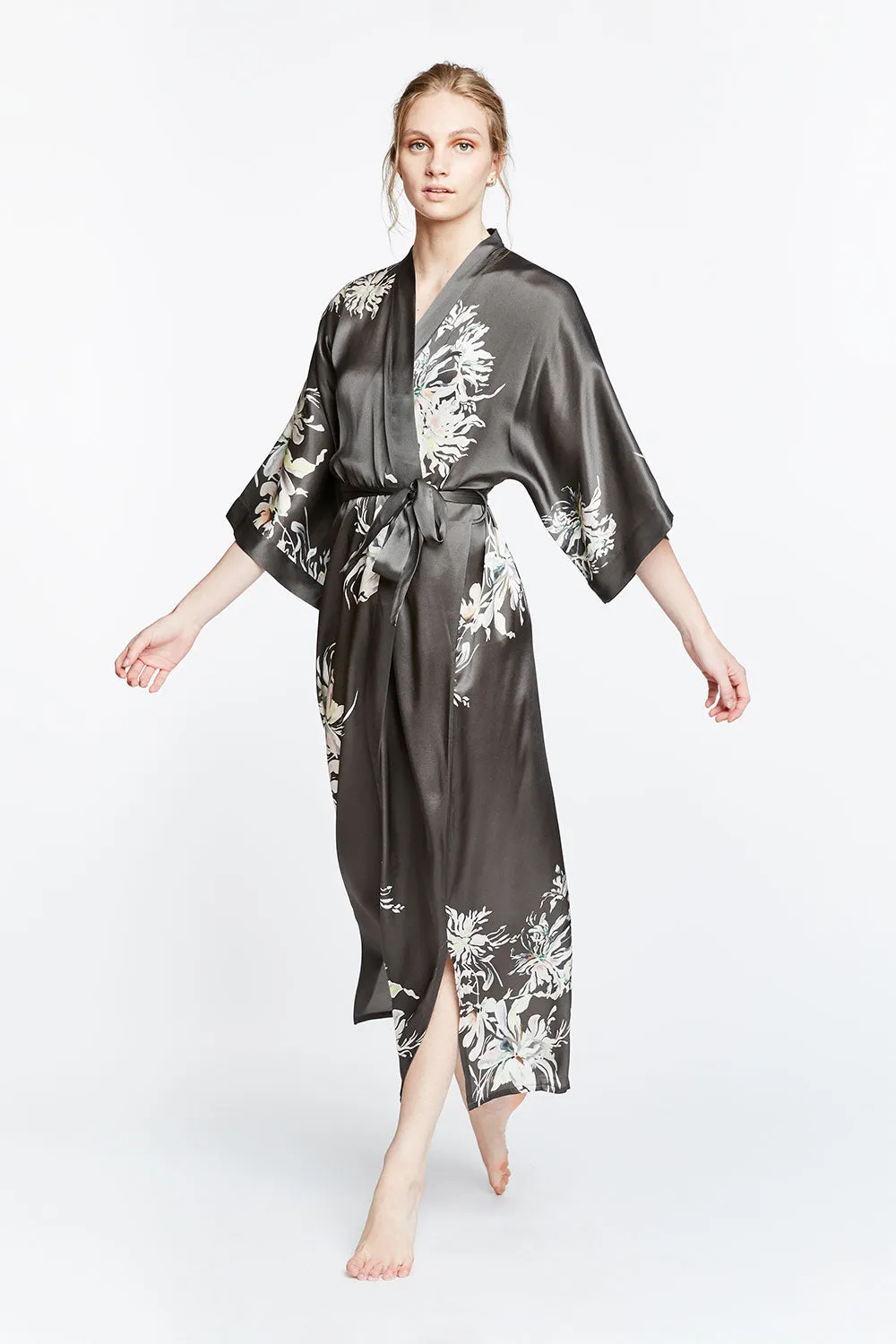 Silk Yuri Long Kimono Robe