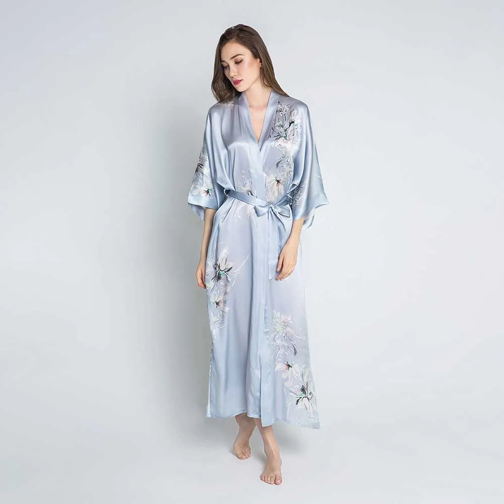 Silk Yuri Long Kimono Robe