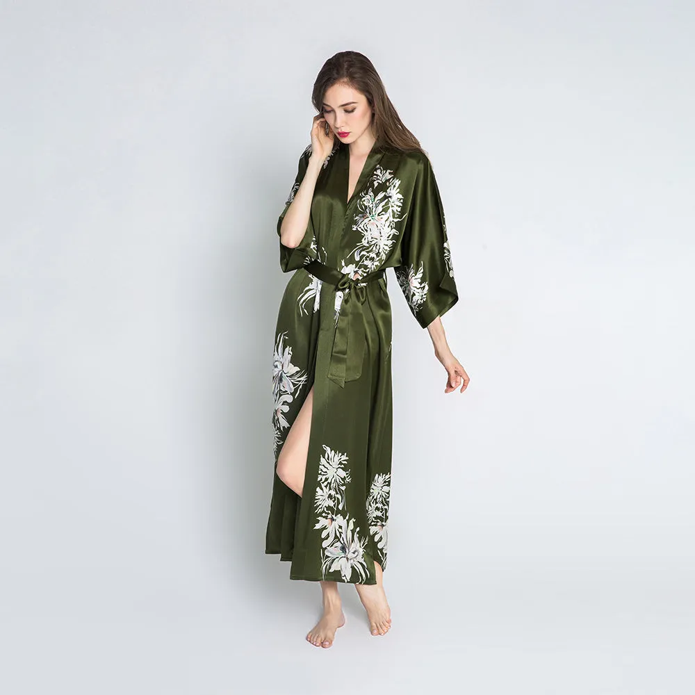 Silk Yuri Long Kimono Robe