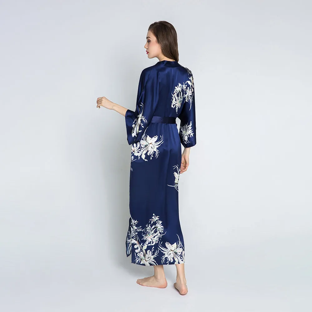 Silk Yuri Long Kimono Robe