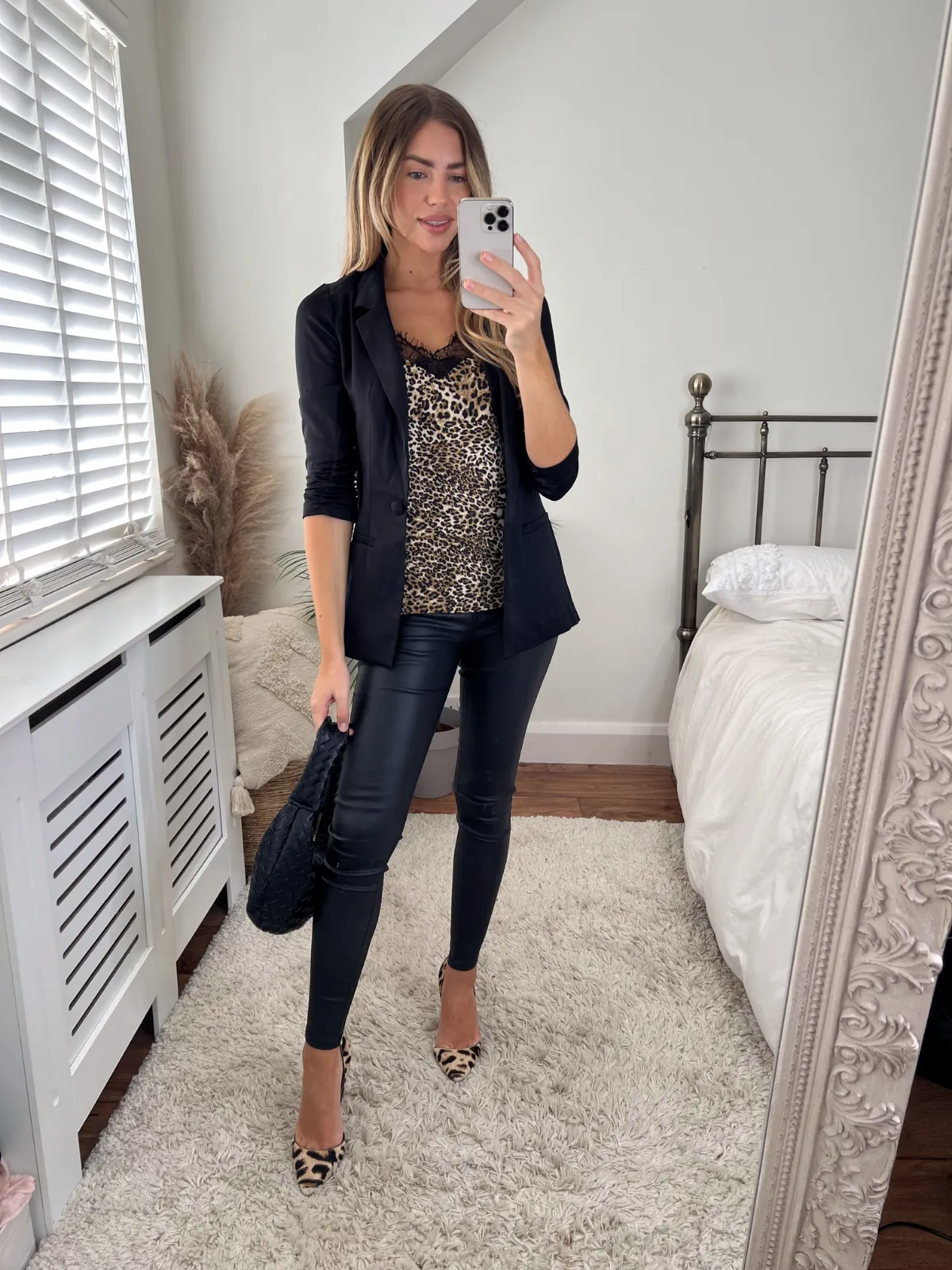 Simone Black Satin Relaxed Blazer
