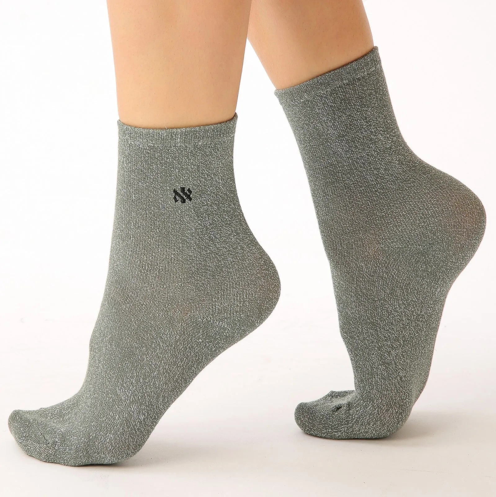 SOCK - glitter sock soft green