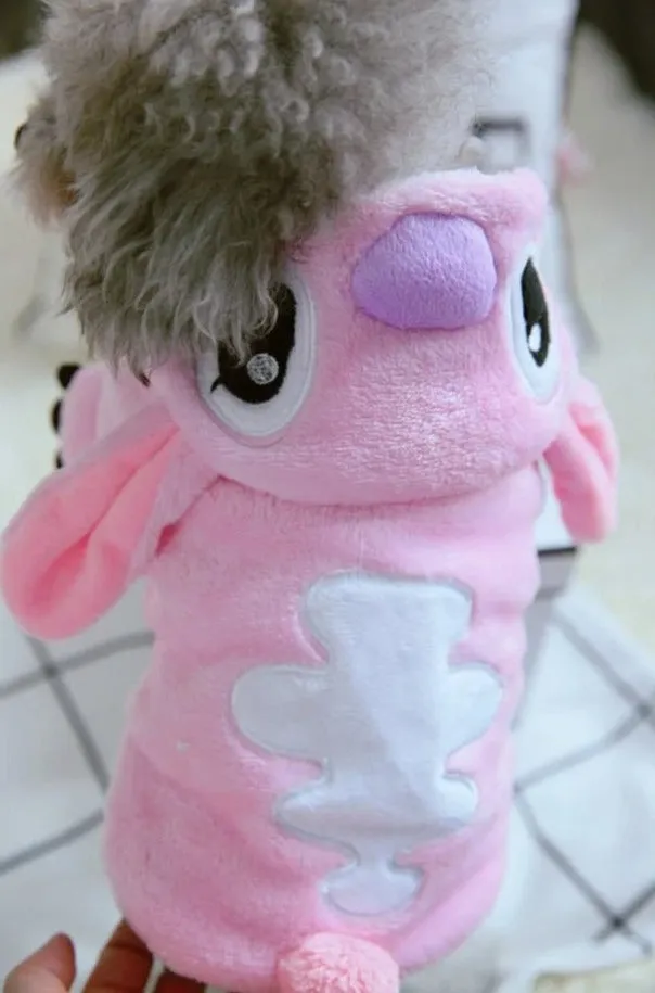 Stitch Angel Dog Costume Fleece Lined Hoodie