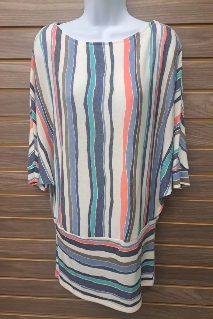 Striped Wing Sleev Tunic