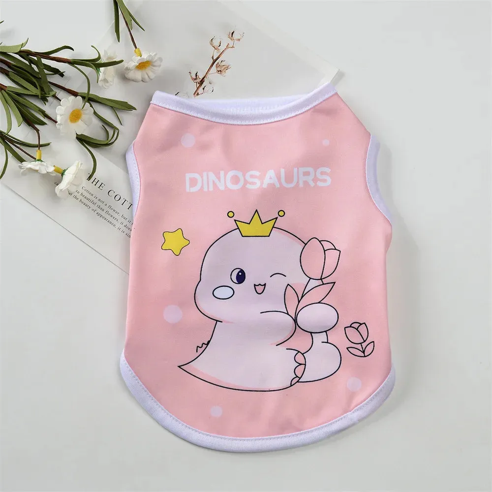 Summer Cat Puppy Clothes | Cartoon Print Pet Sleeveless Vest | Small Dog and Kitten Sphynx Clothing | Roupa para Gato