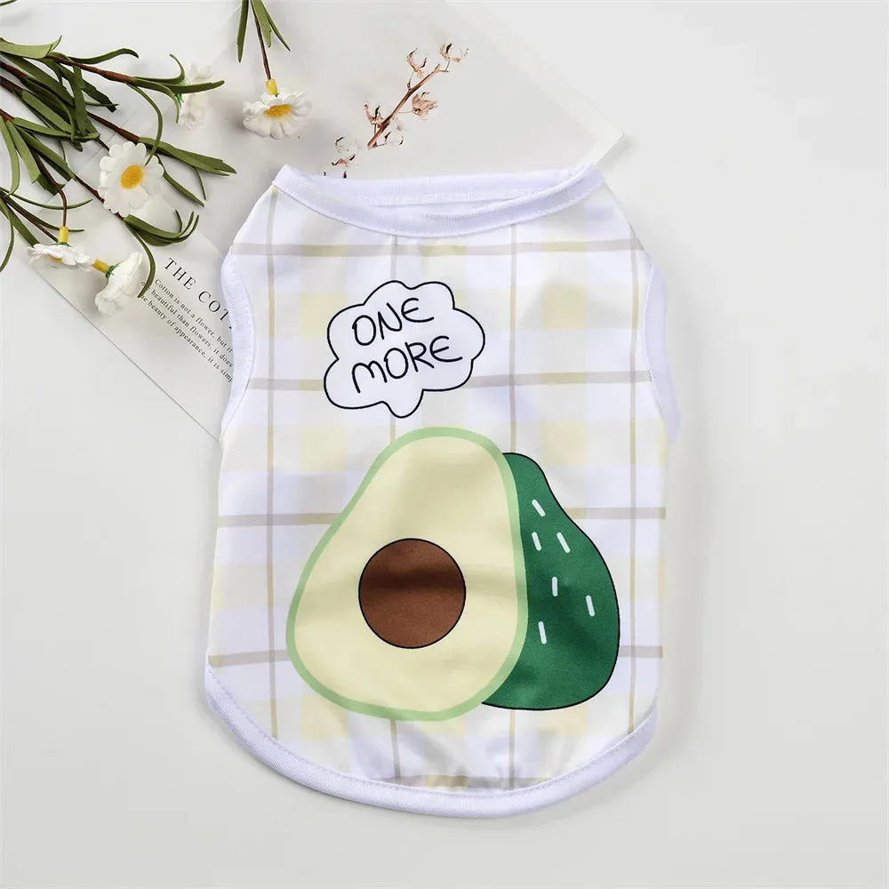 Summer Cat Puppy Clothes | Cartoon Print Pet Sleeveless Vest | Small Dog and Kitten Sphynx Clothing | Roupa para Gato