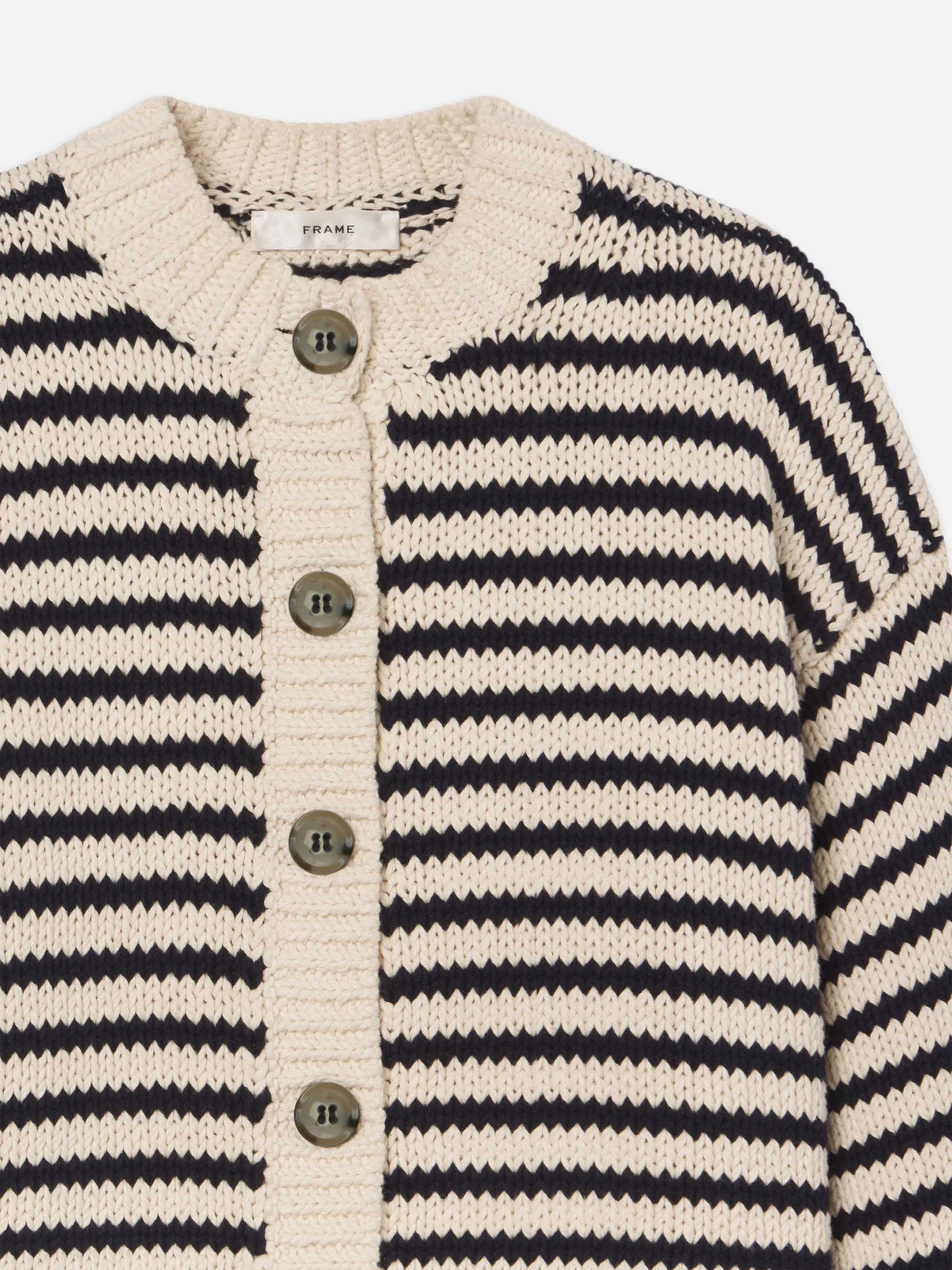 The Striped Chunky Femme Cardi -- Cream Multi