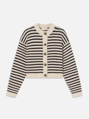 The Striped Chunky Femme Cardi -- Cream Multi