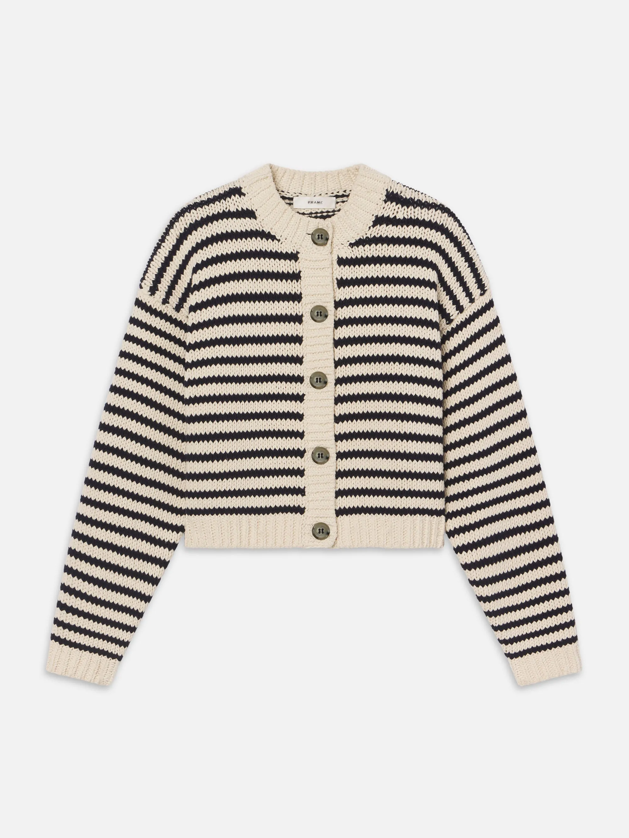 The Striped Chunky Femme Cardi -- Cream Multi